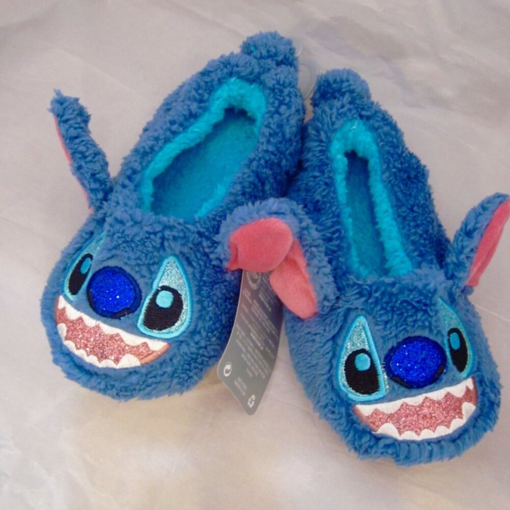 Disney Stitch Plush Slippers for Kids boys girls Blue US Sizes 11/12 , 13/1